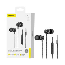 Foneng Earphones T67 In-Ear Heavy Bass with Microphone 3.5mm 1.2m Black