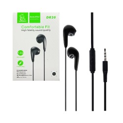 Denmen Earphones DR20 with Microphone 3.5mm 1.2m Black Denmen Earphones DR20 with Microphone 3.5mm 1.2m Black
