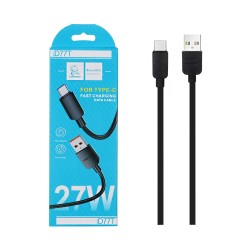 Denmen Cable D77T Type-C 27W 1m Black Denmen Cable D77T Type-C 27W 1m Black