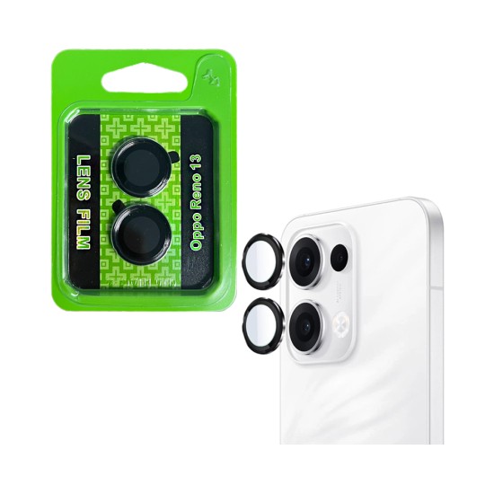 Protetor de Vidro da Câmera Traseira para Oppo Reno13 Preto Protetor de Vidro da Câmera Traseira para Oppo Reno13 Preto