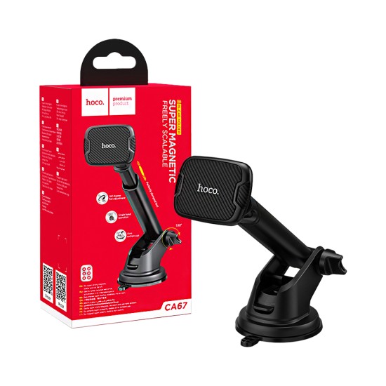 Suporte de Telefone para Carro Magnético Hoco CA67 Sagittarius series para Painel/Pára-brisa Preto Suporte de Telefone para Carro Magnético Hoco CA67 Sagittarius series para Painel/Pára-brisa Preto