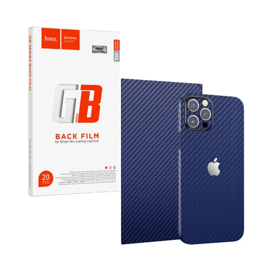 Protector de espalda Hoco GB009 Full covered pattern para smartphone Paquete 20 piezas Fibra carbono Azul