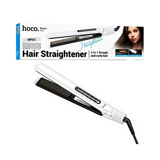 Alisamento+Ondulaçãocabelo Elétrico Hoco HP41 com Visor Digital Branco Alisamento+Ondulaçãocabelo Elétrico Hoco HP41 com Visor Digital Branco