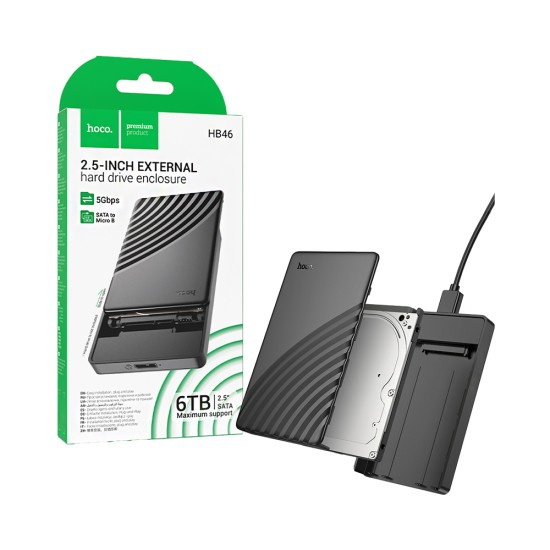 Adaptador caixa para Disco Rígido Hoco HB46 SATA para USB-A3.0 Preto