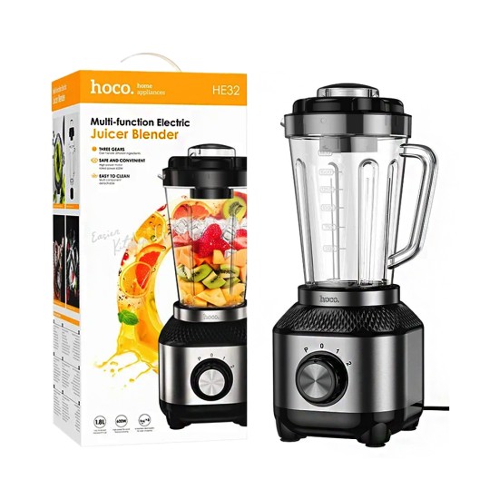 Liquidificador e espremedor Elétrico Hoco HE32 1,8L Preto Liquidificador e espremedor Elétrico Hoco HE32 1,8L Preto