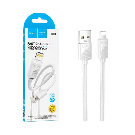 Cabo Hoco X114 Energy Lightning 2,4A 1M Branco Cabo Hoco X114 Energy Lightning 2,4A 1M Branco
