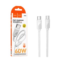 Hoco Cable X114 Energy Type-C to Type-C 60W 3A 1M White Hoco Cable X114 Energy Type-C to Type-C 60W 3A 1M White