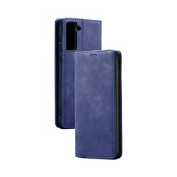 LEATHER FLIP COVER WITH INTERNAL POCKET FOR SAMSUNG GALAXY S21 BLUE LEATHER FLIP COVER WITH INTERNAL POCKET FOR SAMSUNG GALAXY S21 BLUE