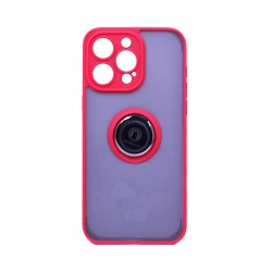 Case with Support Ring for Apple iPhone 15 Pro Max Smoked Red Case with Support Ring for Apple iPhone 15 Pro Max Smoked Red