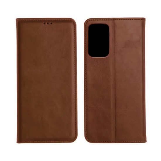 Leather Flip Cover with Internal Pocket For Samsung Galaxy A52/A52S Brown