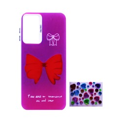 Designer Hard Case with Seperate Adhesive Stones for Samsung Galaxy A05S Purple Designer Hard Case with Seperate Adhesive Stones for Samsung Galaxy A05S Purple