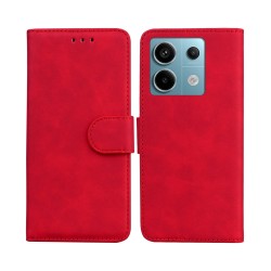 Capa Flip de Couro com Bolso Interno para Xiaomi Redmi Note 13 5G Vermelho Capa Flip de Couro com Bolso Interno para Xiaomi Redmi Note 13 5G Vermelho