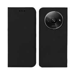 Capa Flip de Couro com Bolso Interno para Xiaomi Redmi A3 Preto Capa Flip de Couro com Bolso Interno para Xiaomi Redmi A3 Preto