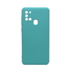 Funda de Silicona con Marco de Cámara para Samsung Galaxy A21S Verde Mar Funda de Silicona con Marco de Cámara para Samsung Galaxy A21S Verde Mar