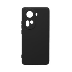 Funda de Silicona con Marco de Cámara para Oppo Reno11 5G Negro Funda de Silicona con Marco de Cámara para Oppo Reno11 5G Negro