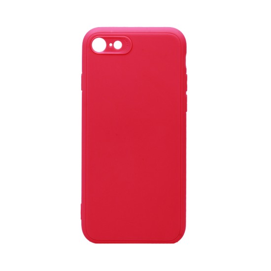 Funda de silicona suave con Marco de Cámara para Apple iPhone 7/iPhone 8/iPhone SE Rojo