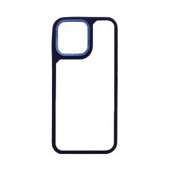 Transparent Hard Case for Apple iPhone 15 Blue Transparent Hard Case for Apple iPhone 15 Blue