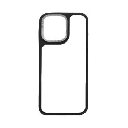 Transparent Hard Case for Apple iPhone 15 Silver Transparent Hard Case for Apple iPhone 15 Silver