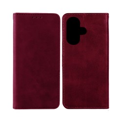 Leather Flip Cover with Internal Pocket For Apple iPhone 16 Plus Red Leather Flip Cover with Internal Pocket For Apple iPhone 16 Plus Red