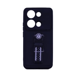 Sillicone Case with Support for Xiaomi Redmi Note 13 Pro 4G/Poco M6 Pro 4G Black Sillicone Case with Support for Xiaomi Redmi Note 13 Pro 4G/Poco M6 Pro 4G Black