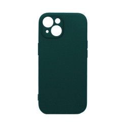 Silicone Case with Camera Shield for Apple iPhone 15 Dark Green Silicone Case with Camera Shield for Apple iPhone 15 Dark Green