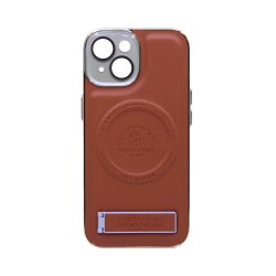 Designer Magnetic Hard Case with Support and Camera Protection for Apple iPhone 14 Brown Designer Magnetic Hard Case with Support and Camera Protection for Apple iPhone 14 Brown