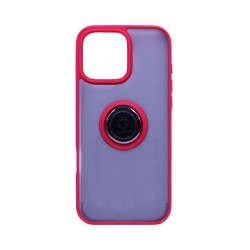 Case with Support Ring for Apple iPhone 16 Pro Max Smoked Red Case with Support Ring for Apple iPhone 16 Pro Max Smoked Red
