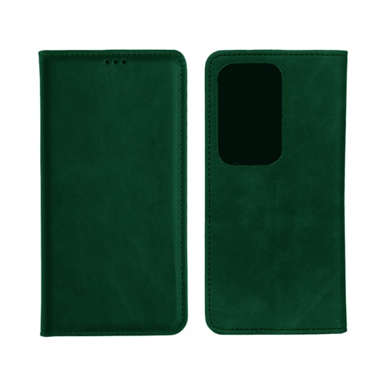 Leather Flip Cover with Internal Pocket For Oppo A80 5G Green