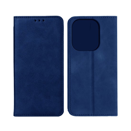 Capa Flip de Couro com Bolso Interno para Xiaomi Redmi Note 14 5G Azul