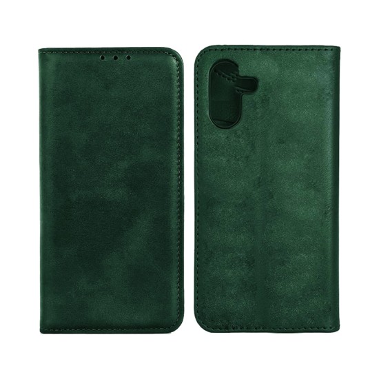 Leather Flip Cover with Internal Pocket For Samsung Galaxy A06 Green