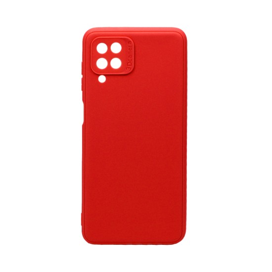 Soft Silicone Case with Camera Shield for Samsung Galaxy A12 Red