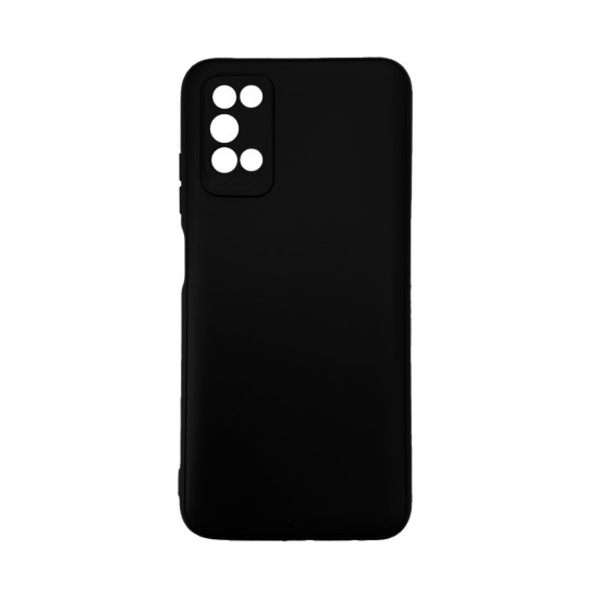 Funda de silicona suave con Marco de Cámara para Samsung Galaxy A03S Negro