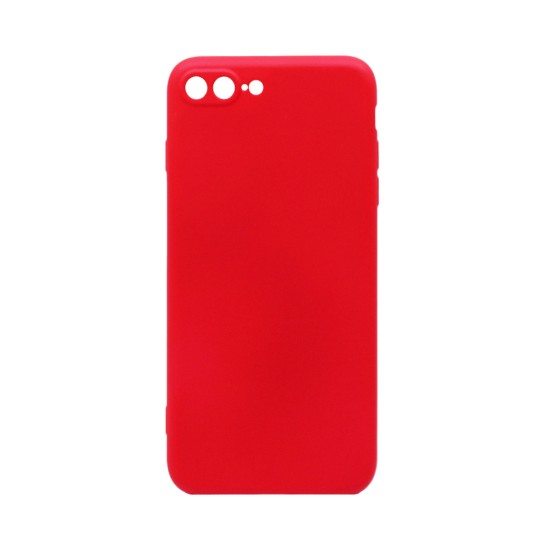 Capa de Silicone com Moldura de Câmera para Apple iPhone 7 Plus/iPhone 8 Plus Vermelho