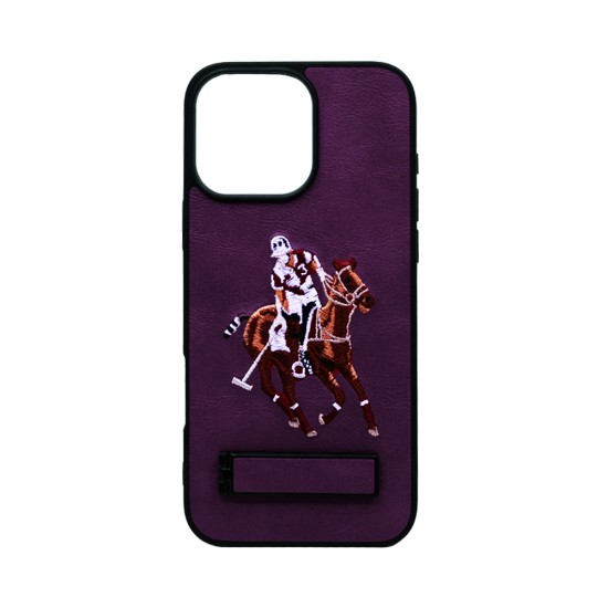 Designer Hard Case US Polo with Support for Apple iPhone 16 Pro Purple