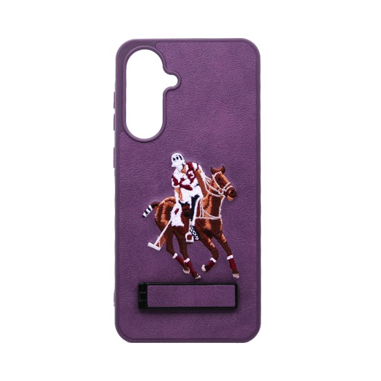 Capa Duro Designer US Polo Com Suporte para Samsung Galaxy A36 Roxo