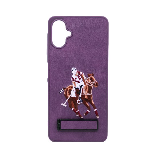 Capa Duro Designer US Polo Com Suporte para Samsung Galaxy A06 Roxo