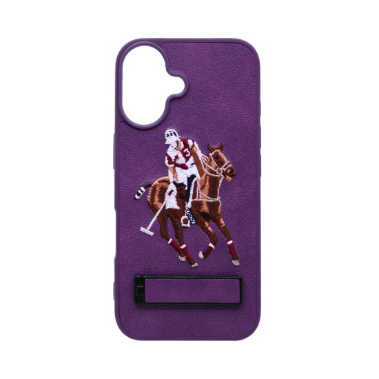 Designer Hard Case US Polo with Support for Apple iPhone 16 Purple