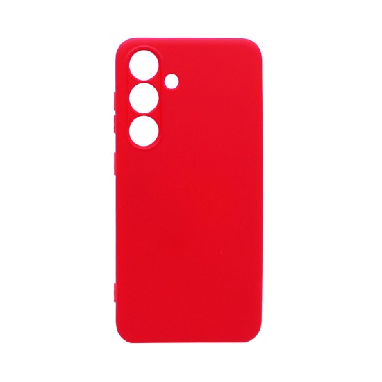 Capa de Silicone com Moldura de Câmera para Samsung Galaxy S25 Plus Vermelho