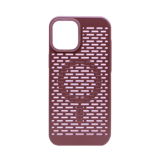 Capa magnética com design de malha para Apple iPhone 16 Pro Max Rosa Dourada