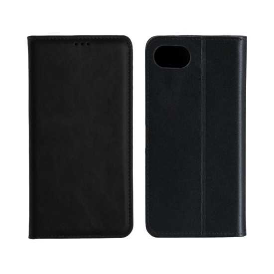 Leather Flip Cover with Internal Pocket for Apple iPhone 16E Black