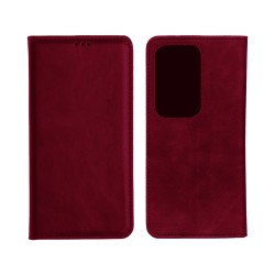 Leather Flip Cover with Internal Pocket for Oppo Reno13 F Red Leather Flip Cover with Internal Pocket for Oppo Reno13 F Red