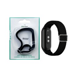 Bracelete de Nylon para Smartwatch Xiaomi Mi Band M3/M4/M5/M6/M7 Preto Bracelete de Nylon para Smartwatch Xiaomi Mi Band M3/M4/M5/M6/M7 Preto