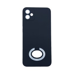 Silicone Case with Support Ring for Samsung Galaxy A04e Black White Silicone Case with Support Ring for Samsung Galaxy A04e Black White