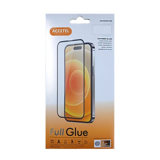 ACCETEL FULL GLUE GLASS PROTECTOR FOR APPLE IPHONE 6S/6G BLACK