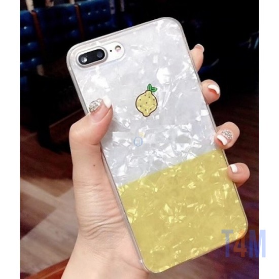 COVER SILICONE BLING GLITTER FOR IPHONE X LEMON