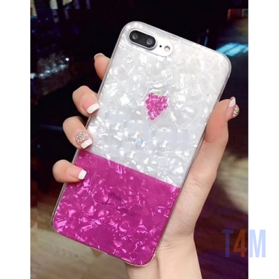 COVER SILICONE BLING GLITTER FOR IPHONE 7/8 GRAPE