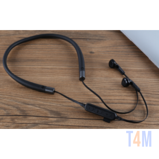 TF-300 SPORTS BLUETOOTH WIRELESS EARPHONE NECKBAND STEREO EARBUDS SUPPORT TF CARD PRETO