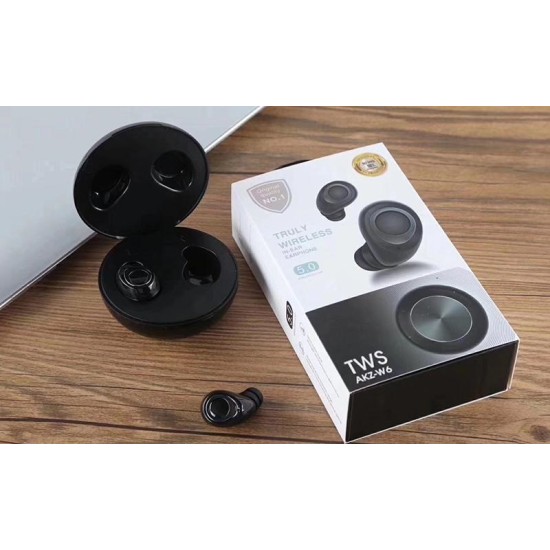 AKZ-W6 TWS WIRELESS EARBUD DOUBLE EAR BLUETOOTH WIRELESS PRETO