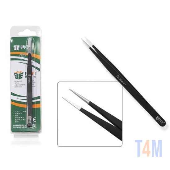 BEST TWEEZERS BT-201ESD PROFESSIONAL TOOL HIGH QUALITY STAINLESS BLACK ORIGINAL