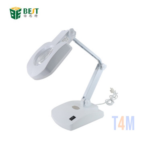 BEST 8611BL MAGNIFYING LAMP LED WITH CLAMP 8X READING MAG LIGHT LAMP PHONE MAGNIFIER FOLDING
